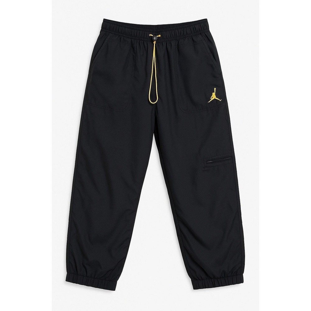 Jordan Vintage Black Nylon Pants XL Hong Kong Yellow Jumpman Baggy Retro